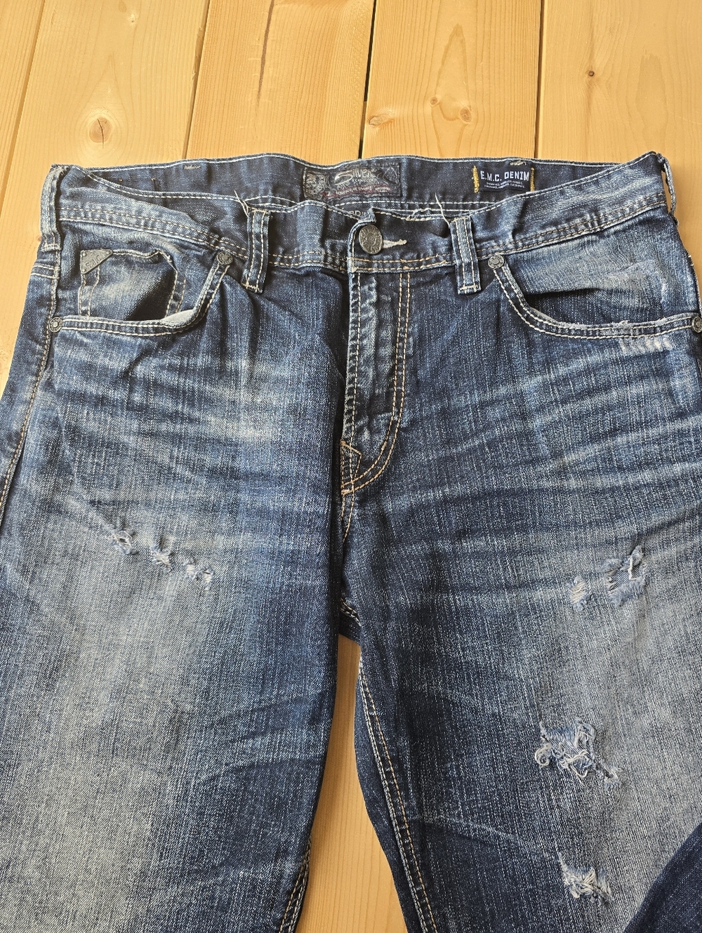 Silver Gordie Loose Fit Straight Leg Dark Wash Denim Jeans Mens 36X36 - Picture 7 of 15